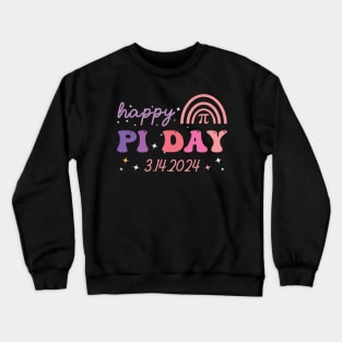 happy pi day teaching math groovy style Crewneck Sweatshirt